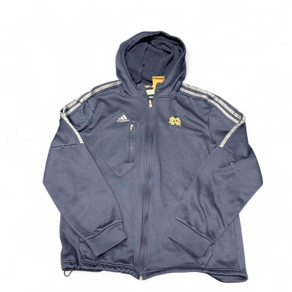 Adidas Notre Dame striped zip up jacket